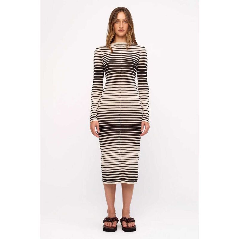 Zulu & Zephyr Ombre Stripe Ramie Cotton Knit Maxi Dress image number 3
